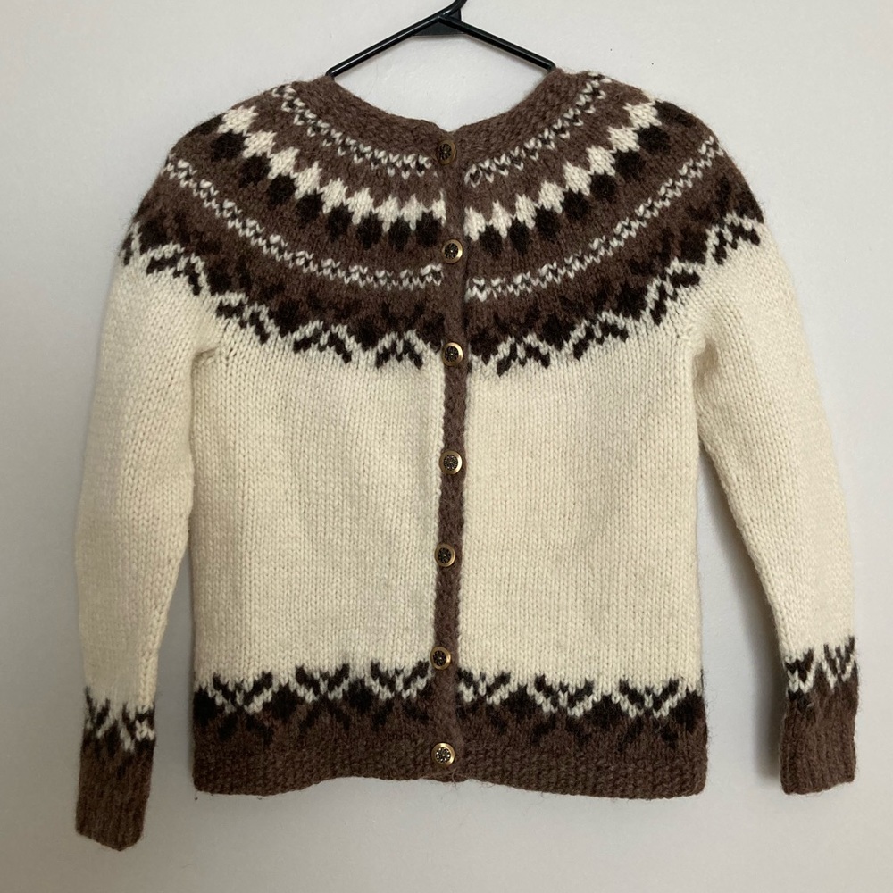 Wool knit cardigan